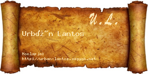 Urbán Lantos névjegykártya